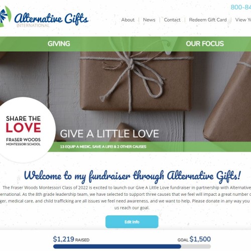 Fraser Woods Alternative Gift Market Crowdfund